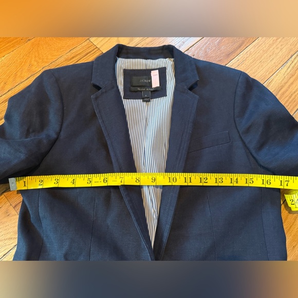 J Crew Solid Navy Blue 100% Linen Regent Blazer Suit Jacket Women’s Size 2 - Picture 12 of 16